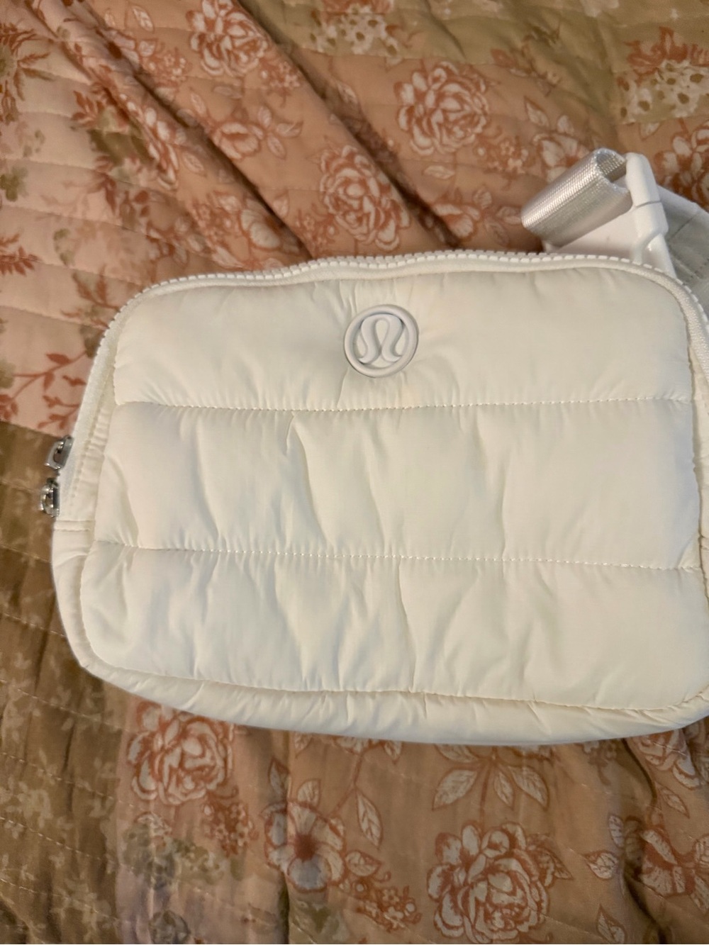 lululemon athletica White Quilted Puffer Crossbody Bag